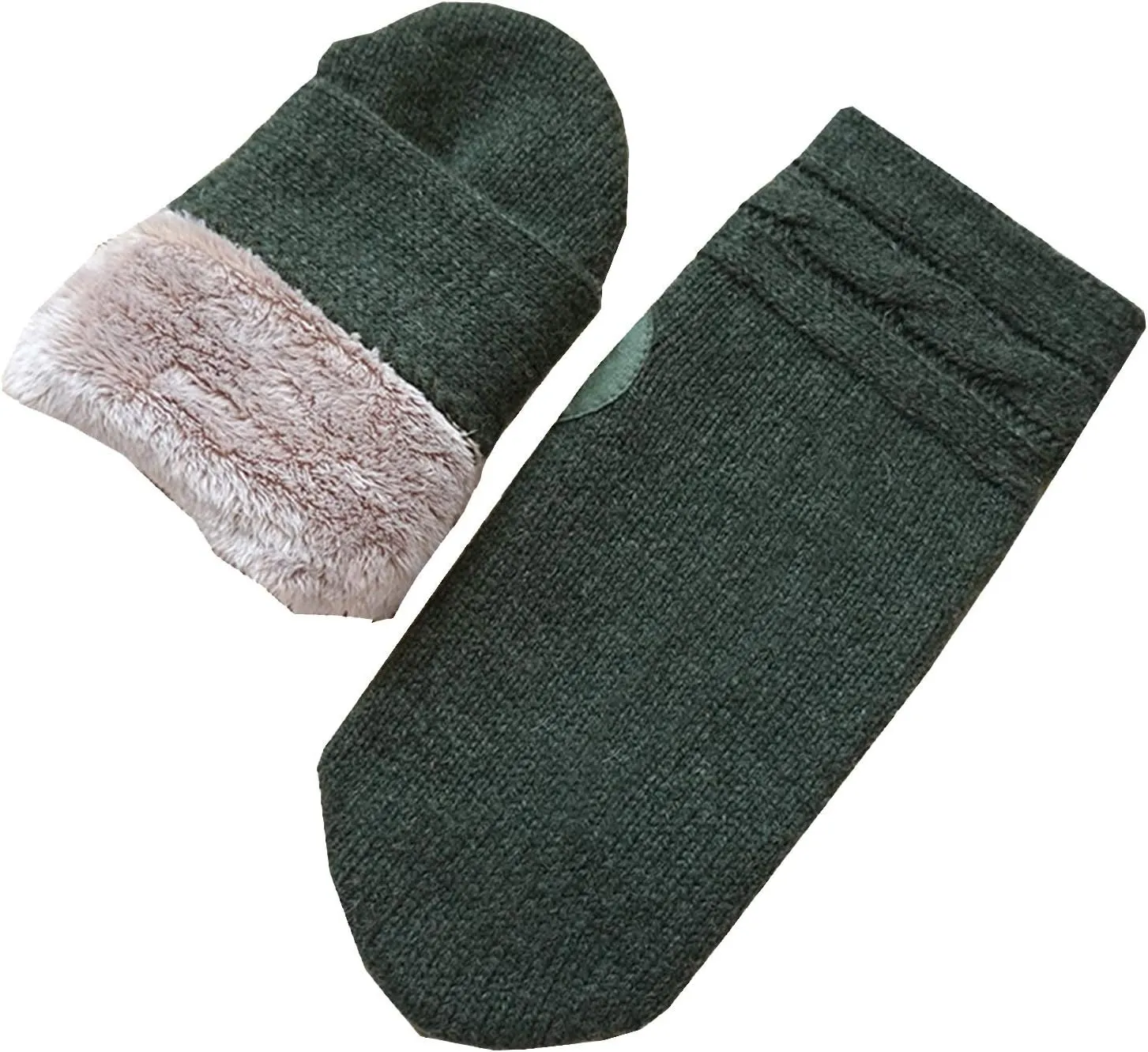 Gloves Mens Touchscreen Gloves,Winter Warm Anti-Slip Knit Gloves with Soft Lining,Driving Gloves Cycling Gloves Running Gloves (Color : Green)