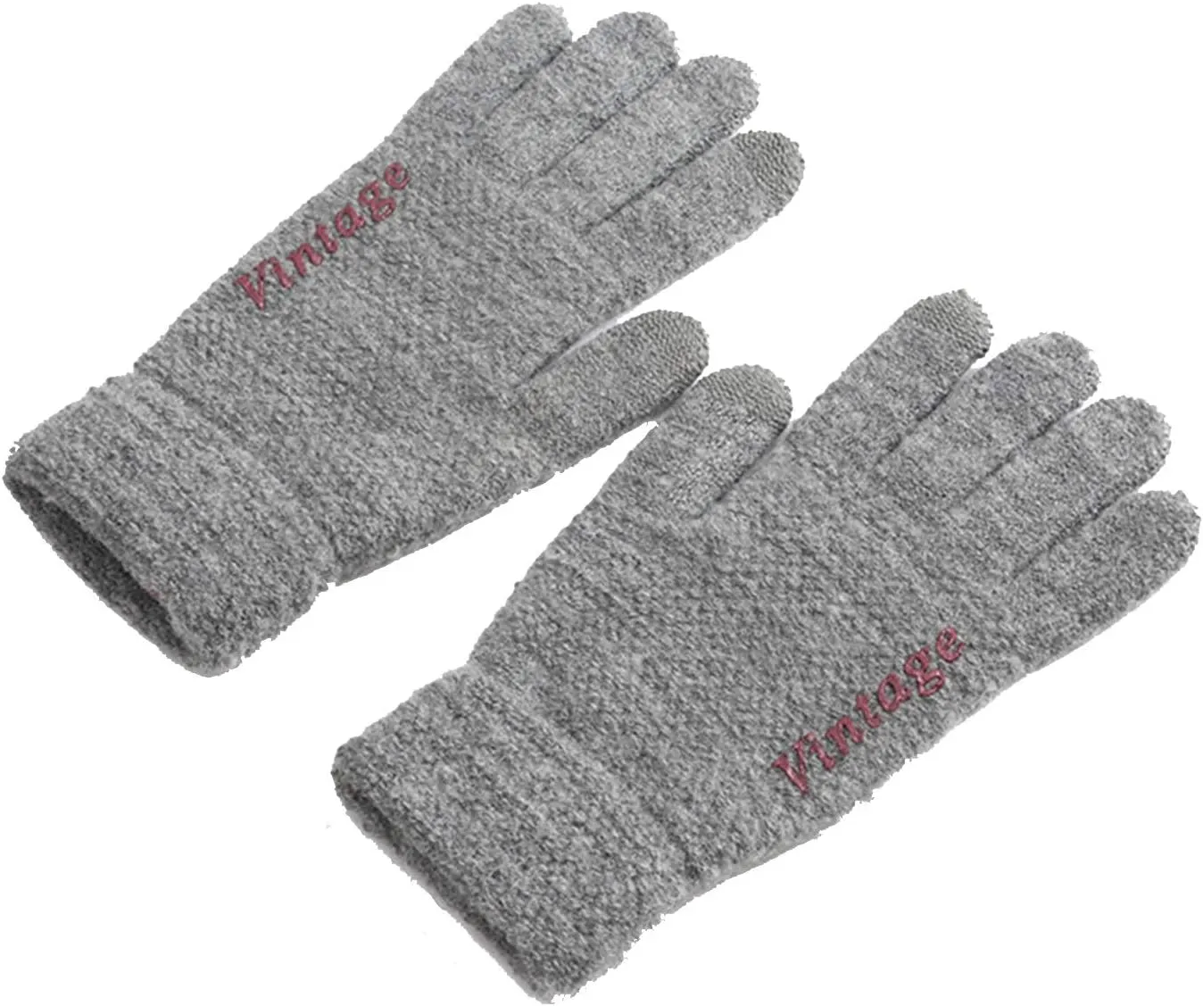 Gloves Winter Warm Touch Screen Gloves Cycling Outdoor Sports Gloves Anti-Skid Thicken Knit Wool Gloves (Color : C)