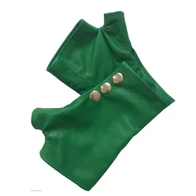 Green Short Leather Gloves – Comfortable, Stylish, and Functional
