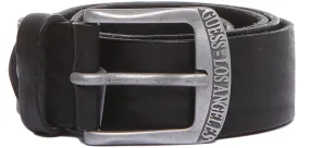 Guess Crackle Men's Plain Leather Belt In Black