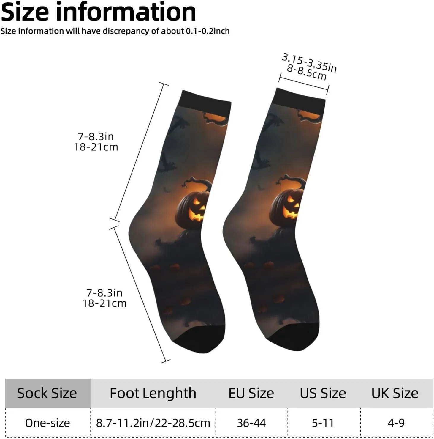 Halloween Ghost Pumpkin 1 Print Fun Contrast Socks,Novel Crazy Cool Socks,Pattern Funky Novelty Socks,Unisex Bulk Socks