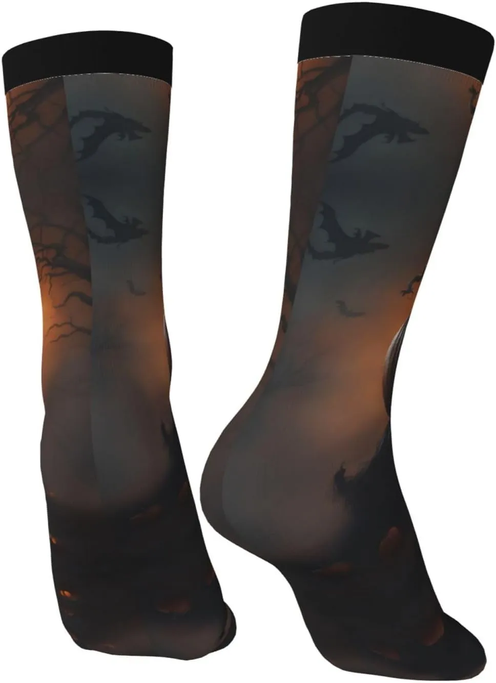 Halloween Ghost Pumpkin 1 Print Fun Contrast Socks,Novel Crazy Cool Socks,Pattern Funky Novelty Socks,Unisex Bulk Socks