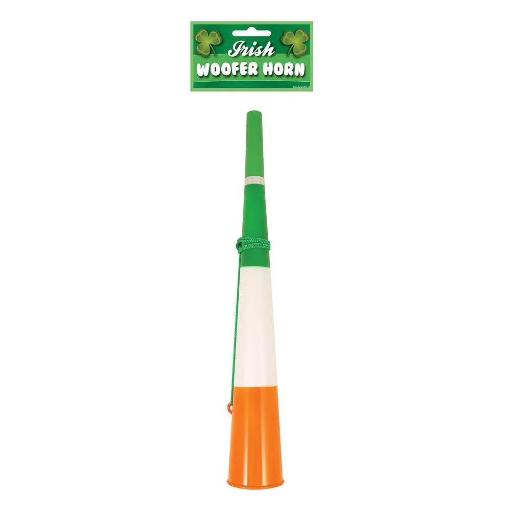 Irish Tricolour Woofer Horn with Green String | 38cm