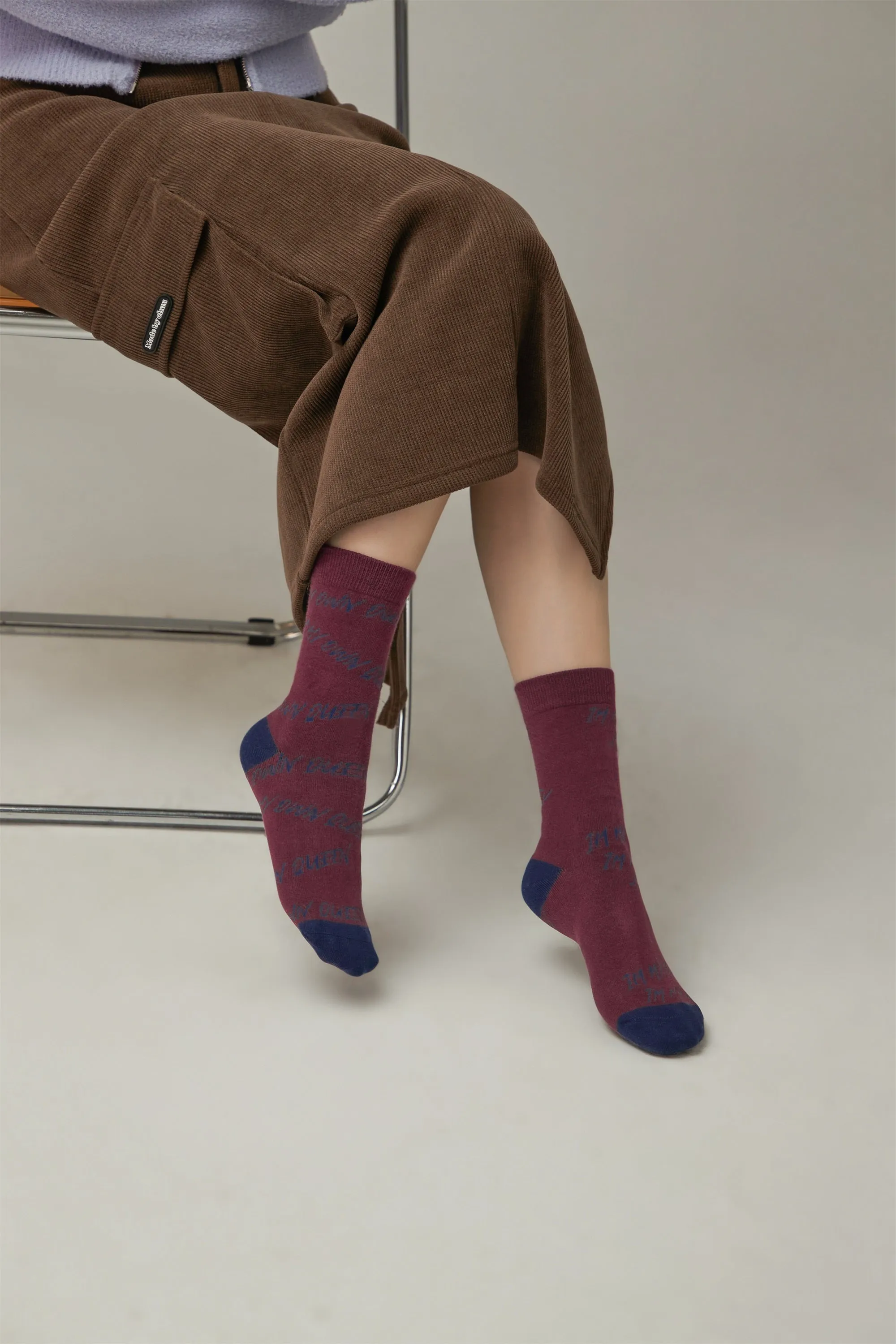 Lettering Color Combination Socks