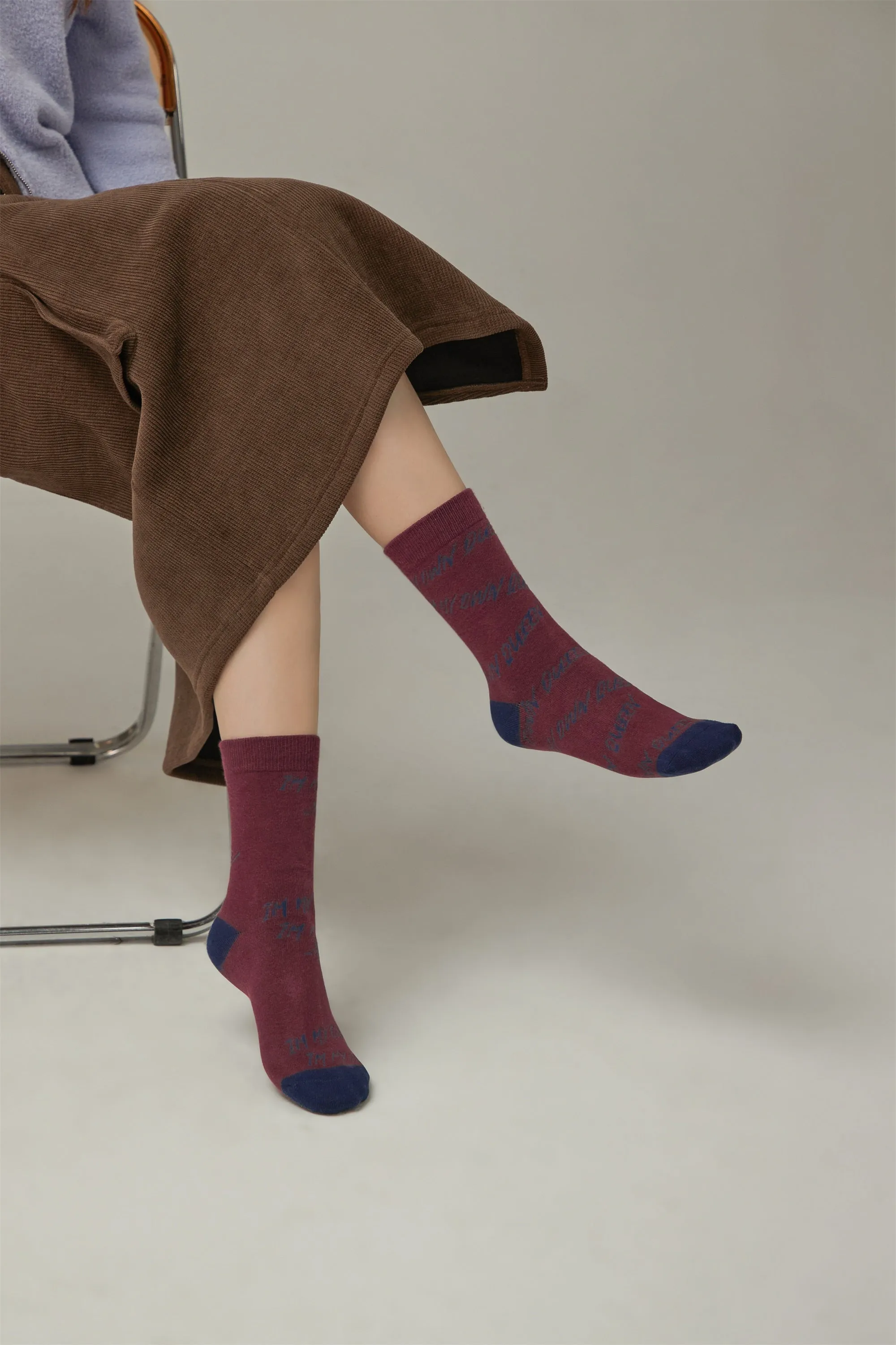 Lettering Color Combination Socks