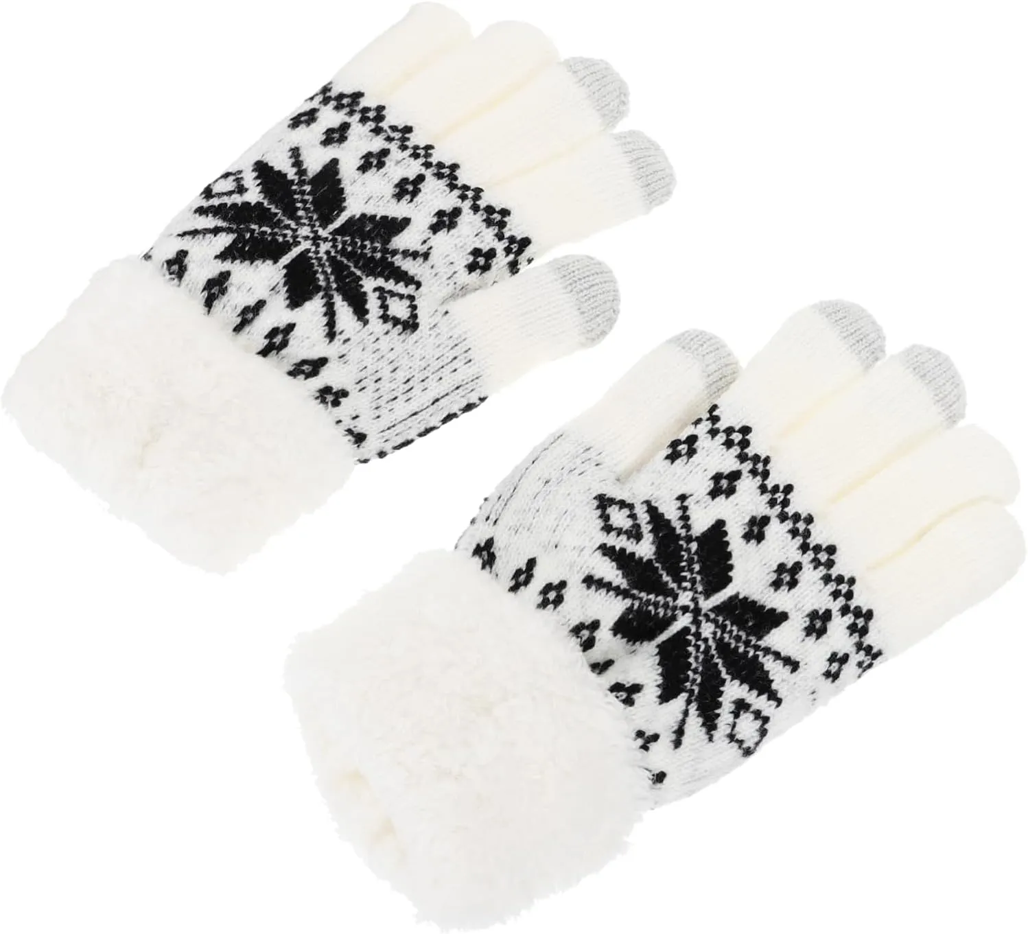 LIFKOME Men's Winter Gloves Touchscreen Snowflake Pattern Knitted Plus Thick Outdoor Gloves