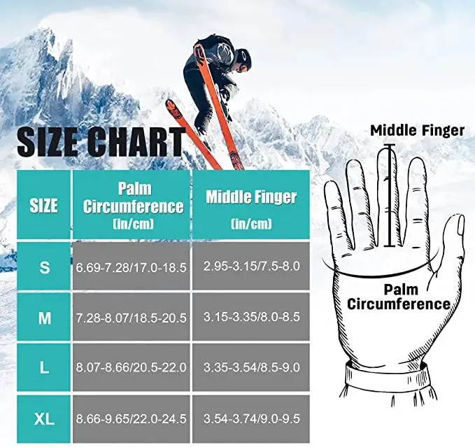 MCTi SkiPro On-Piste Unisex Ski Gloves-Men's Waterproof Ski Gloves