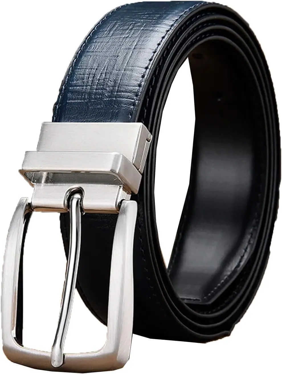 Men Dress Casual With Adjustable Buckle Belt Vintage Work Business Genuine Leather Belts