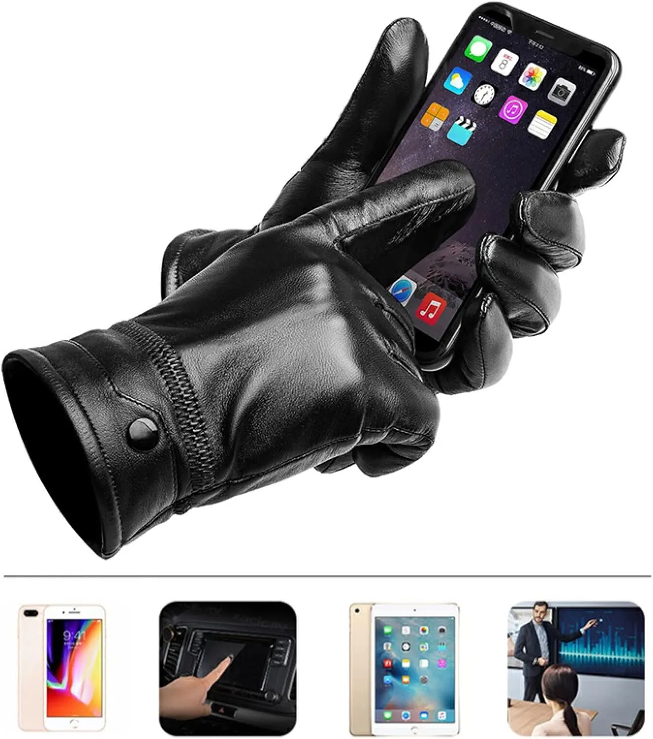 Mens Gloves Winter Gloves with Touchscreen Fingers Men's Gloves Windproof and Warm Touch Screen Gloves Winter Warm Gloves