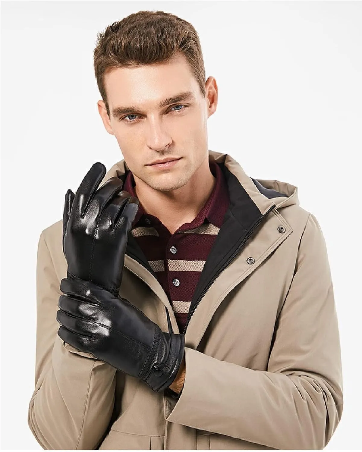Mens Gloves Winter Gloves with Touchscreen Fingers Men's Gloves Windproof and Warm Touch Screen Gloves Winter Warm Gloves