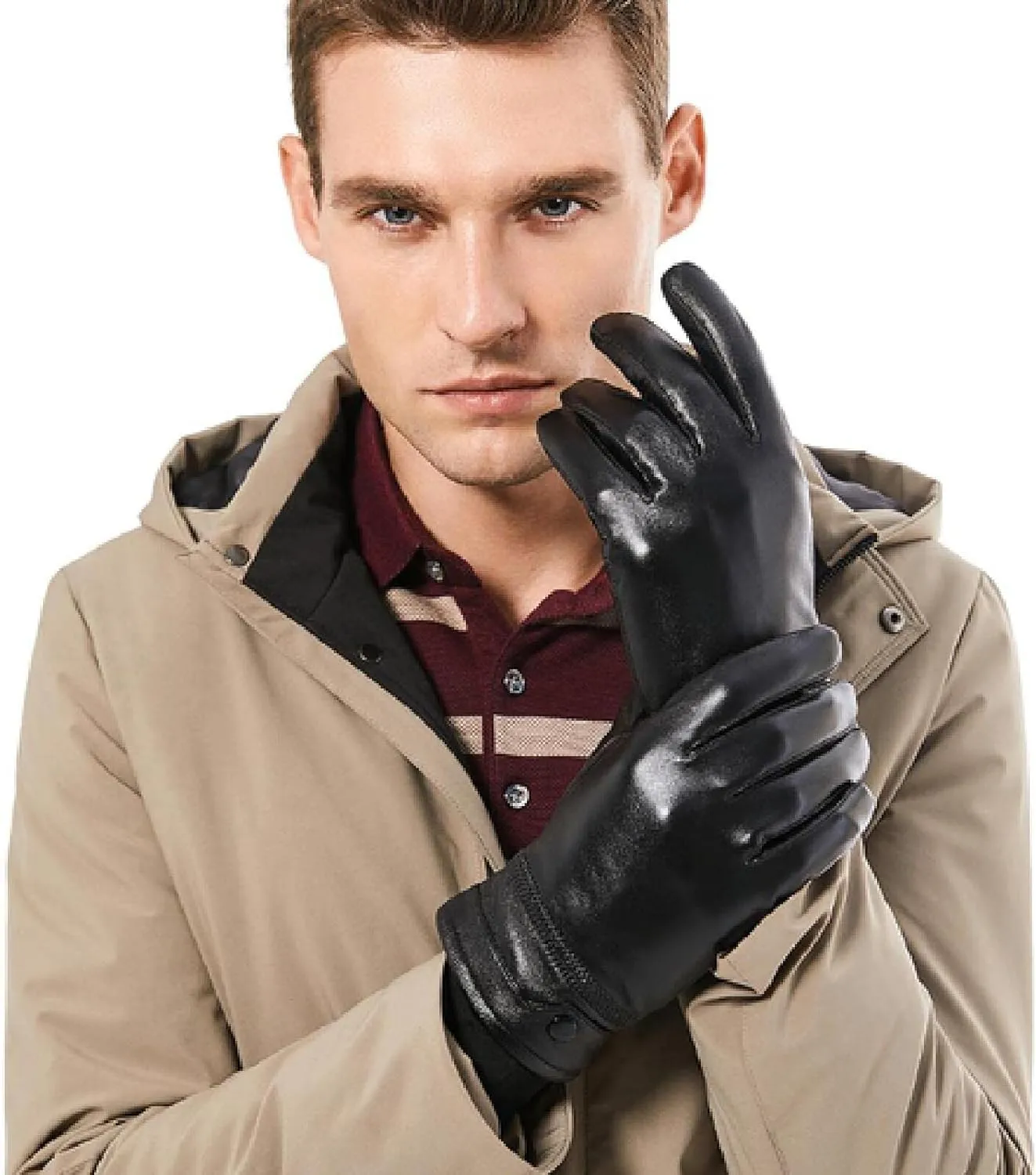 Mens Gloves Winter Gloves with Touchscreen Fingers Men's Gloves Windproof and Warm Touch Screen Gloves Winter Warm Gloves