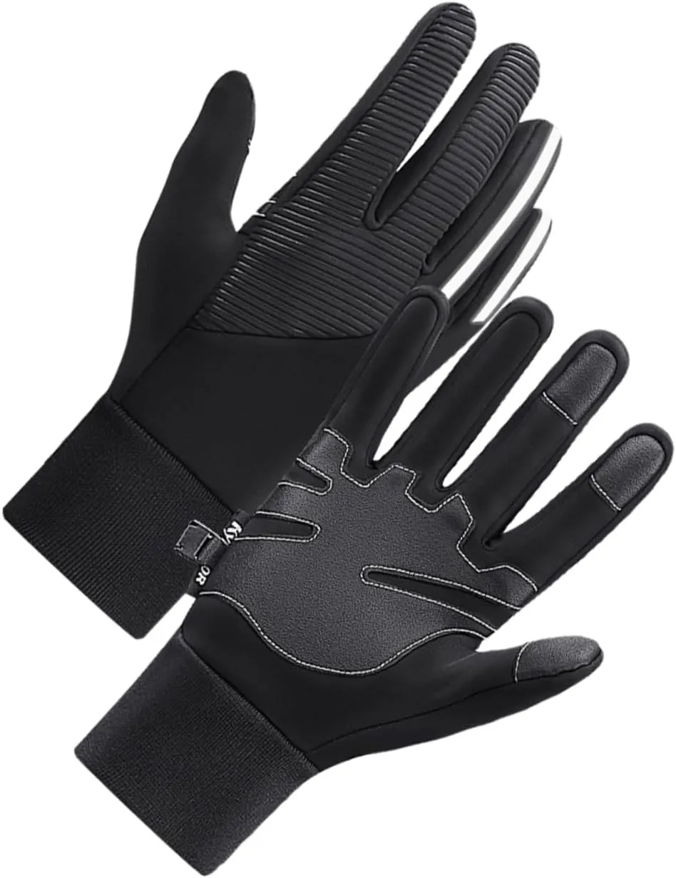 Men's Warm Winter Bike Gloves Touch Screen Windproof and Waterproof Riding Gloves for Sports