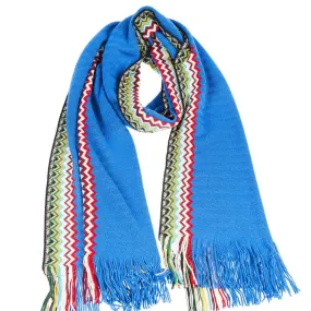 Missoni Blue Wool Scarf