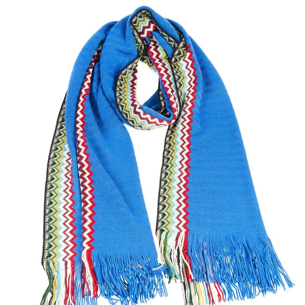 Missoni Blue Wool Scarf