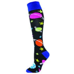 Neon Galaxy Knee High Socks (Small)