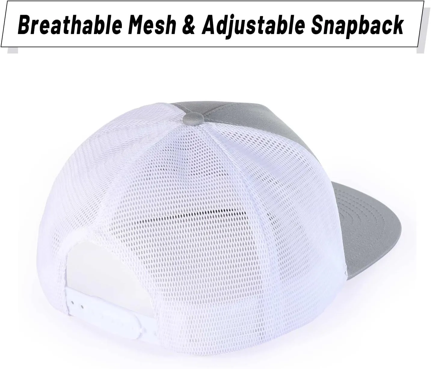 Oversize XXL American Flag Trucker Hat for Men Women,Flat Brim Adjustable Mesh Snapback Baseball Cap for Casual Wear