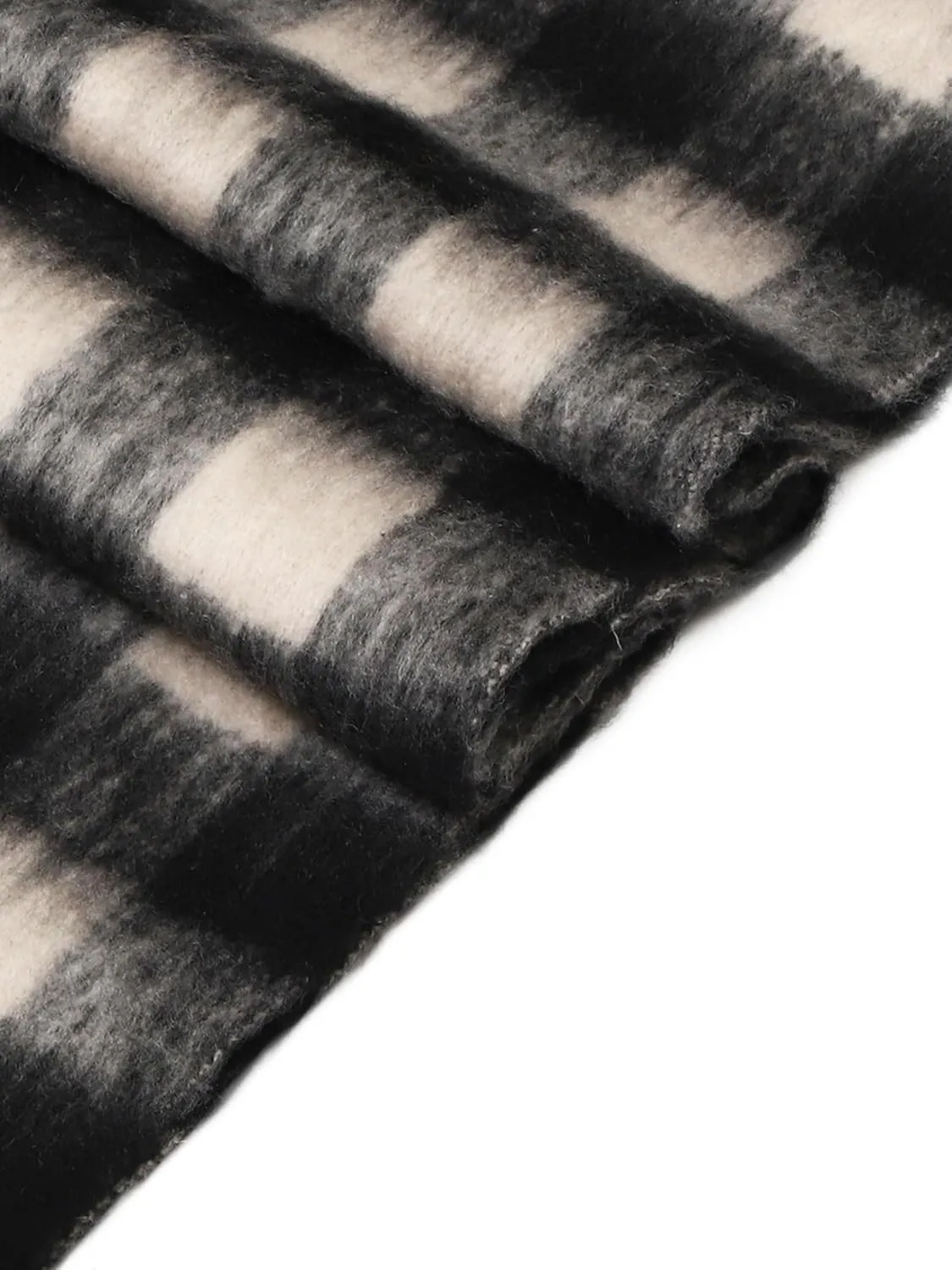 Oversized Blanket Scarf for Women Winter Fall Chunky Plaid Soft Cashmere Feel Thick Scarves with Fringed