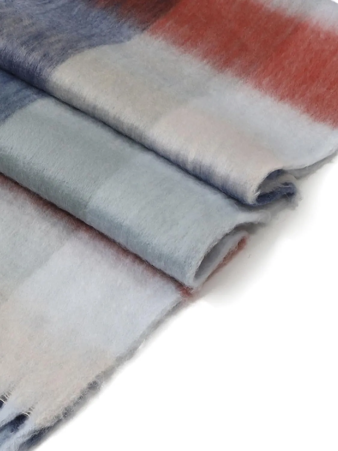 Oversized Blanket Scarf for Women Winter Fall Chunky Plaid Soft Cashmere Feel Thick Scarves with Fringed