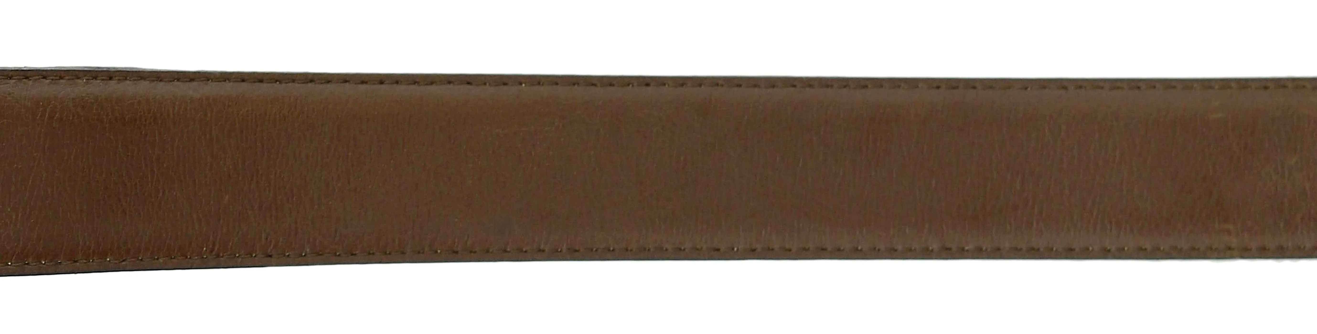 Pierre Cardin Brown Classic Square Silver D-Ring Adjustable Belt Adjustable Mens Belt-