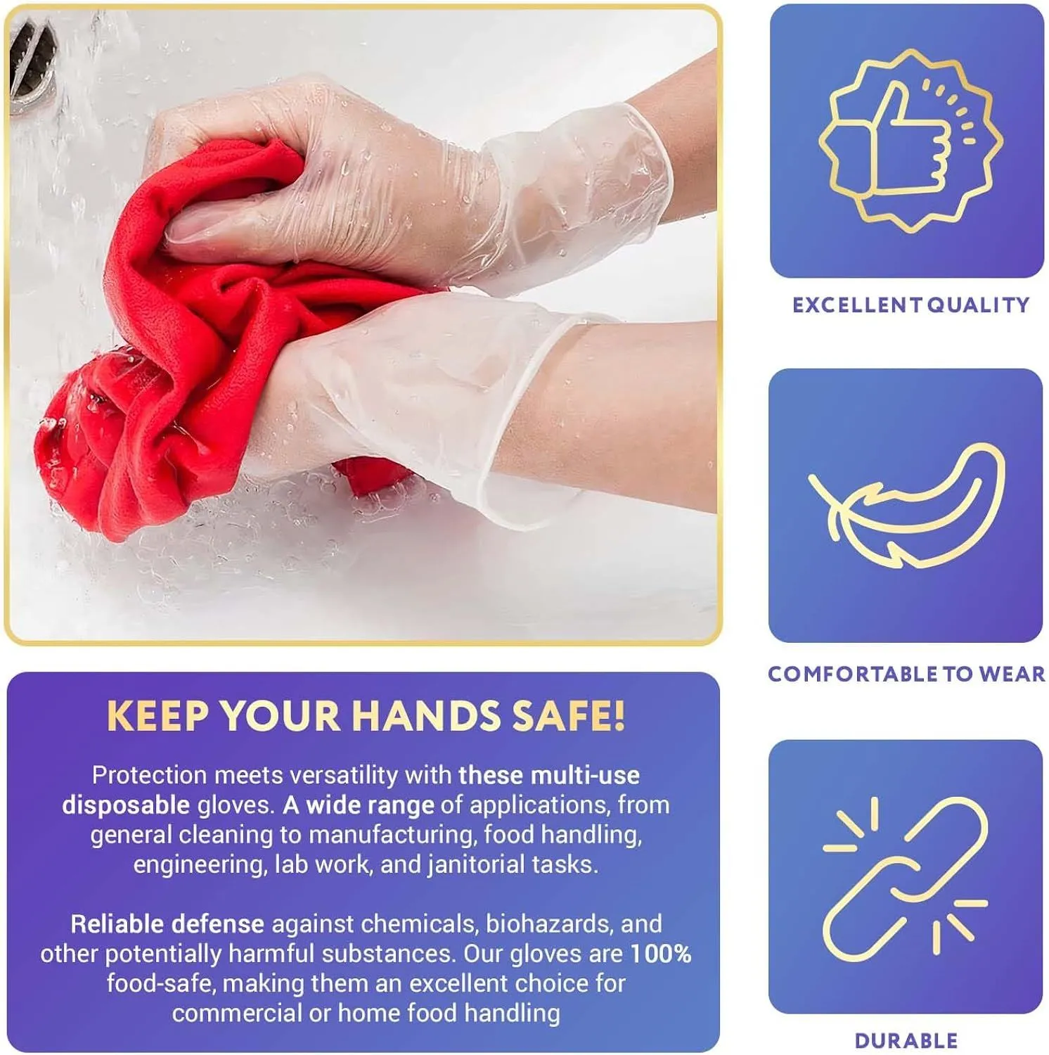 "APQ Supply's Vinyl Gloves: Versatile, Comfortable, and Professional Gloves for All Your Needs" - 1000 pack - Powder Free.