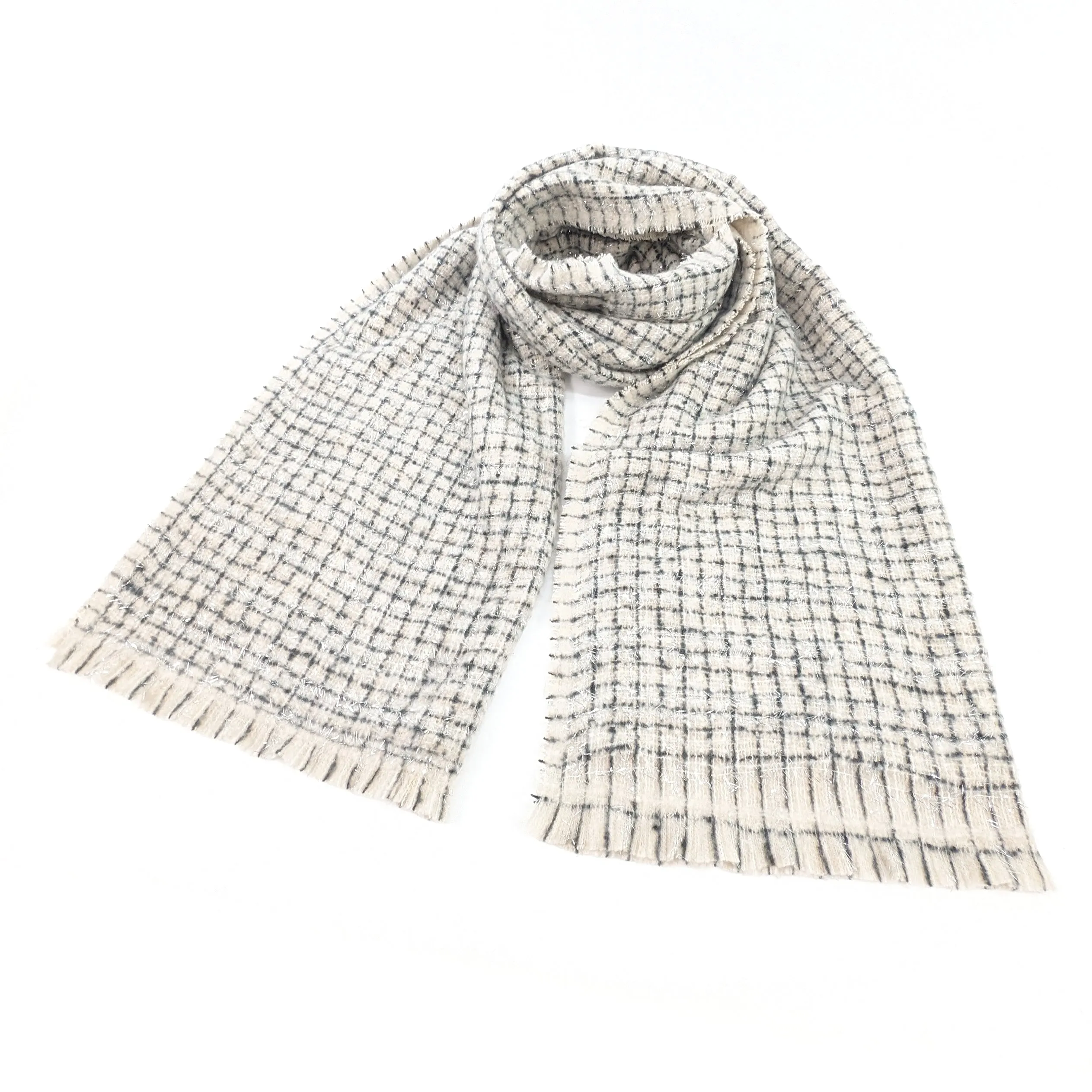 Rakita - Reversible Sparkly Thick Scarf (60x190cm) - Midnight Black