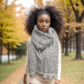 Rakita - Reversible Sparkly Thick Scarf (60x190cm) - Midnight Black