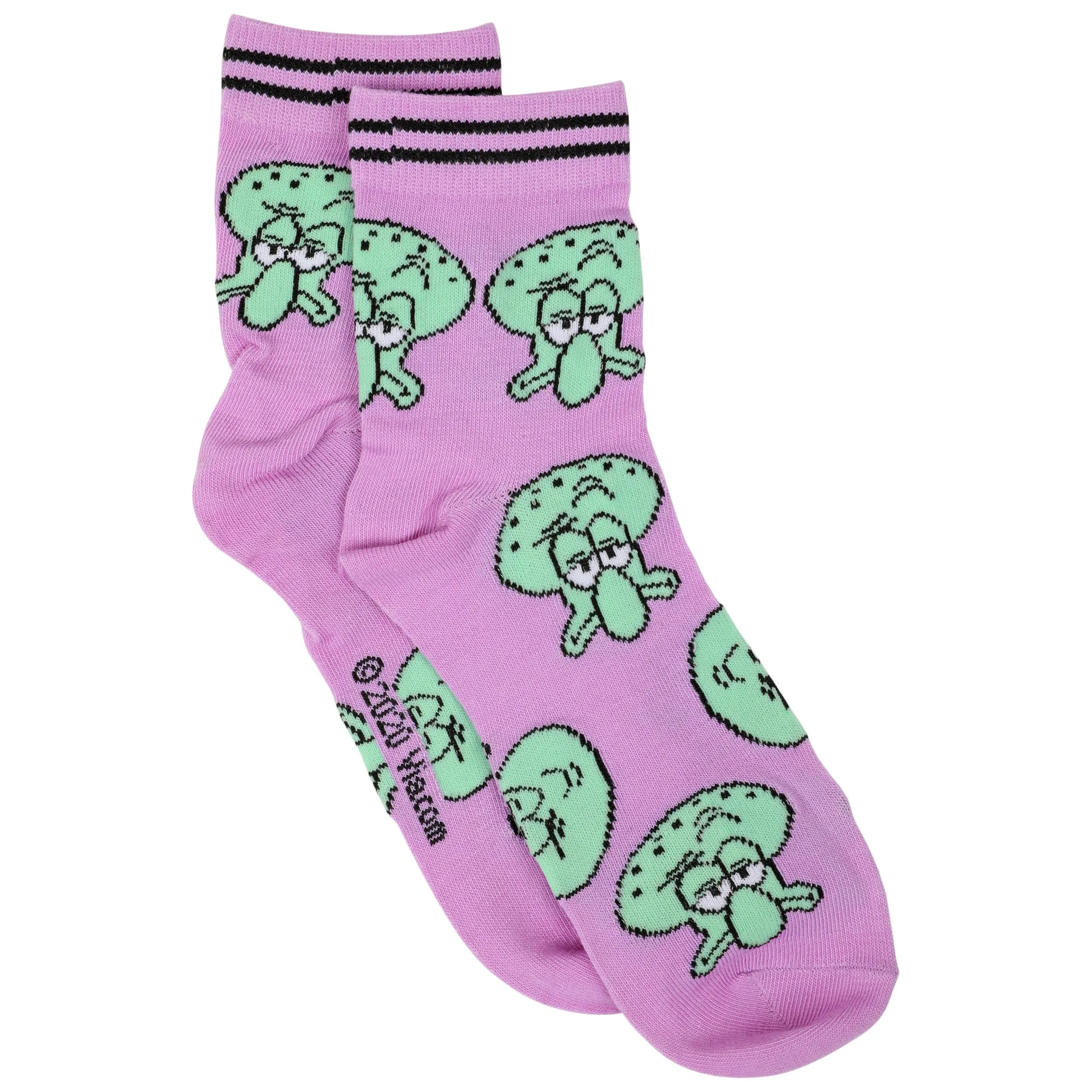 SpongeBob SquarePants Characters 3-Pair Pack of Women's Quarter Socks