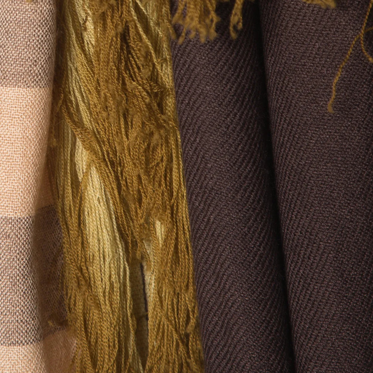Subash Scarf, chocolate & fringe