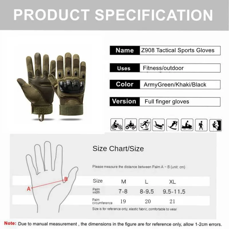 Tactical Cycling Gloves Shooting Gloves Touch Design Sports Protective Fitness Motorcycle Hunting Full Finger Hiking Gloves
