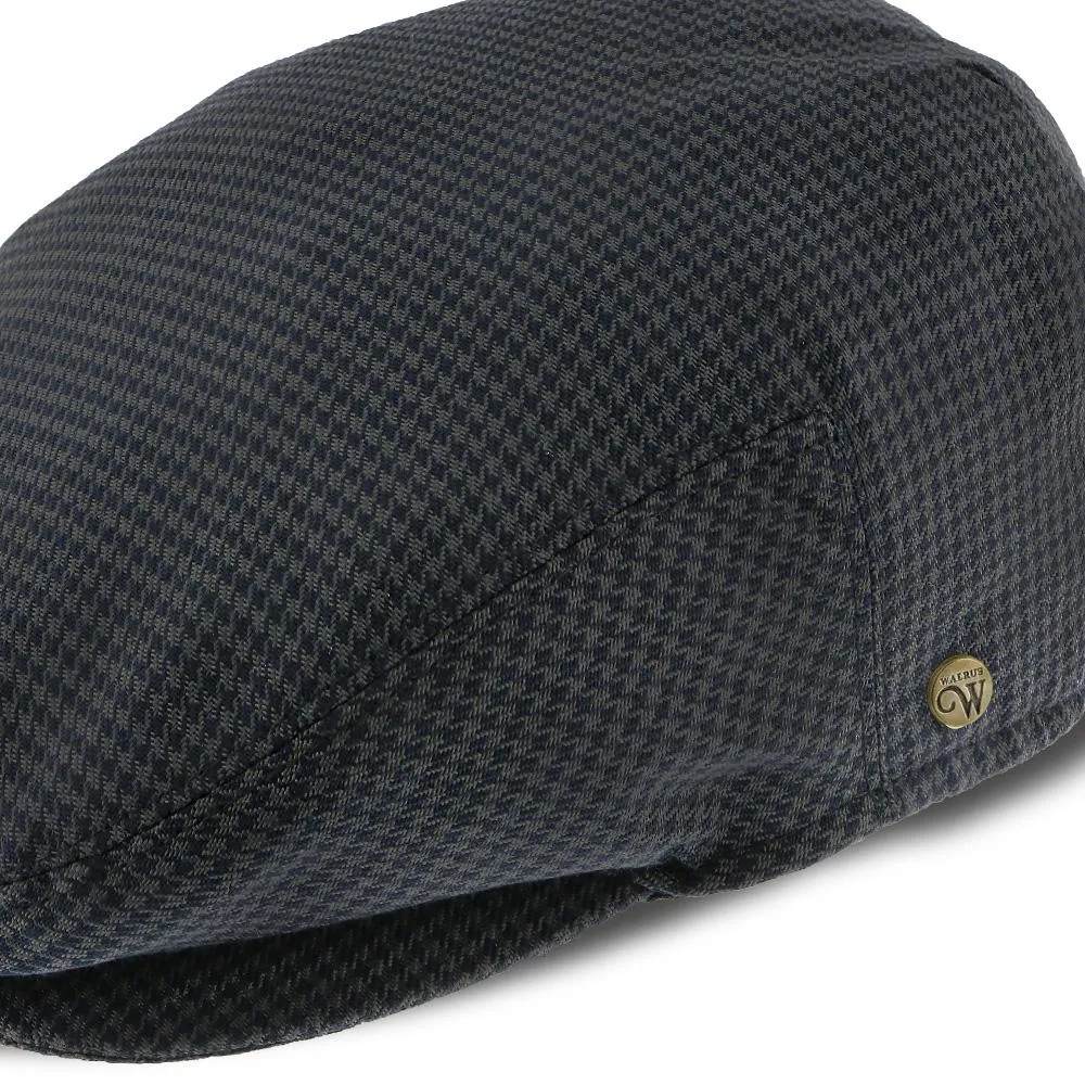 The Blazer - Walrus Hats Navy/Green Houndstooth Polyester Ivy Cap
