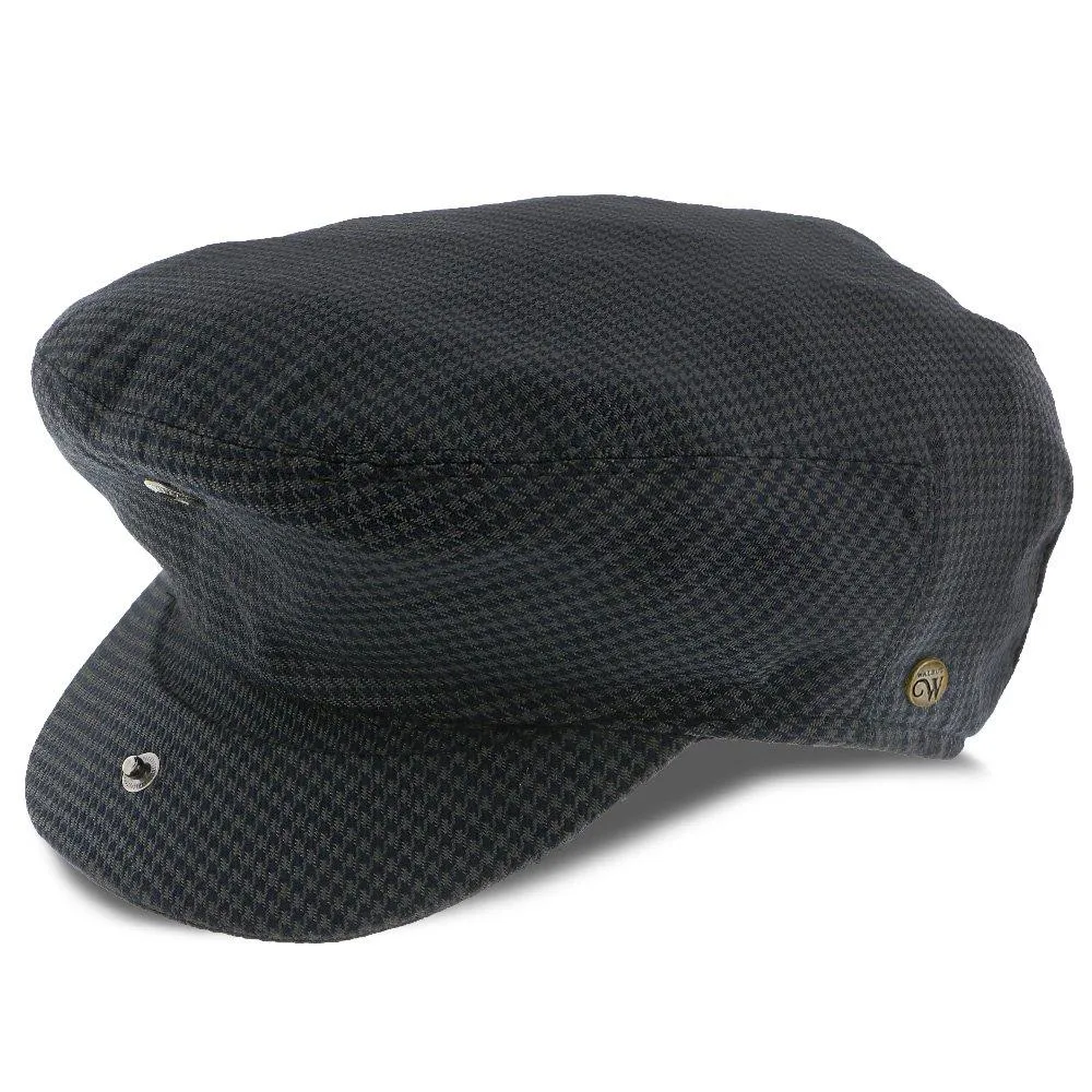 The Blazer - Walrus Hats Navy/Green Houndstooth Polyester Ivy Cap
