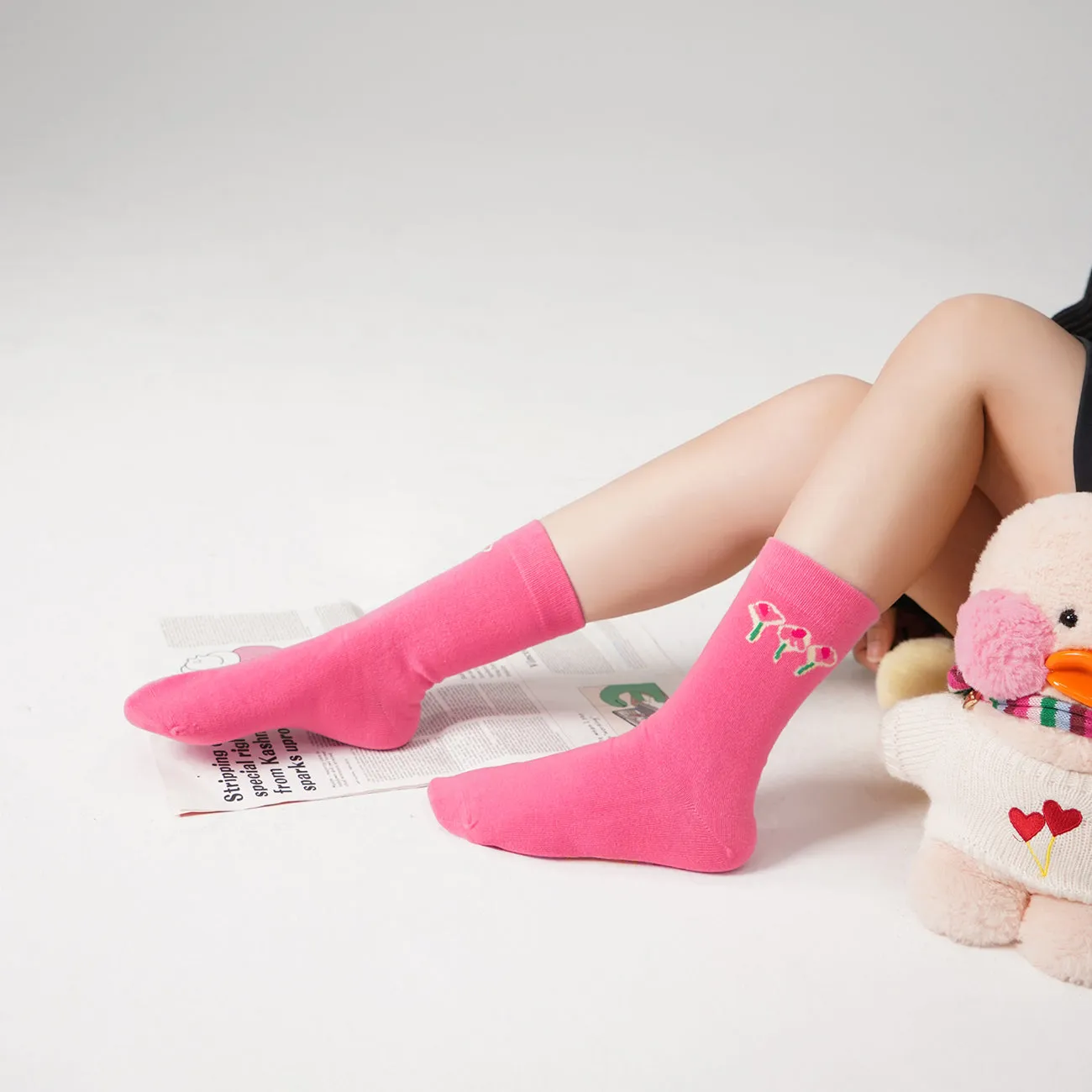 Triple Flowers Logo High Socks