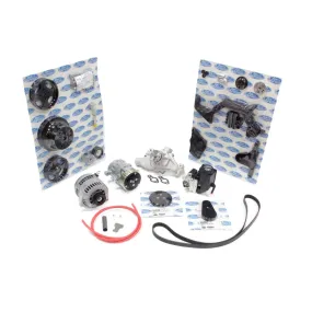 Vintage Air Front Runner Pulley Kit 6 Rib Serpentine Aluminum Black Anodize - Small Block Chevy