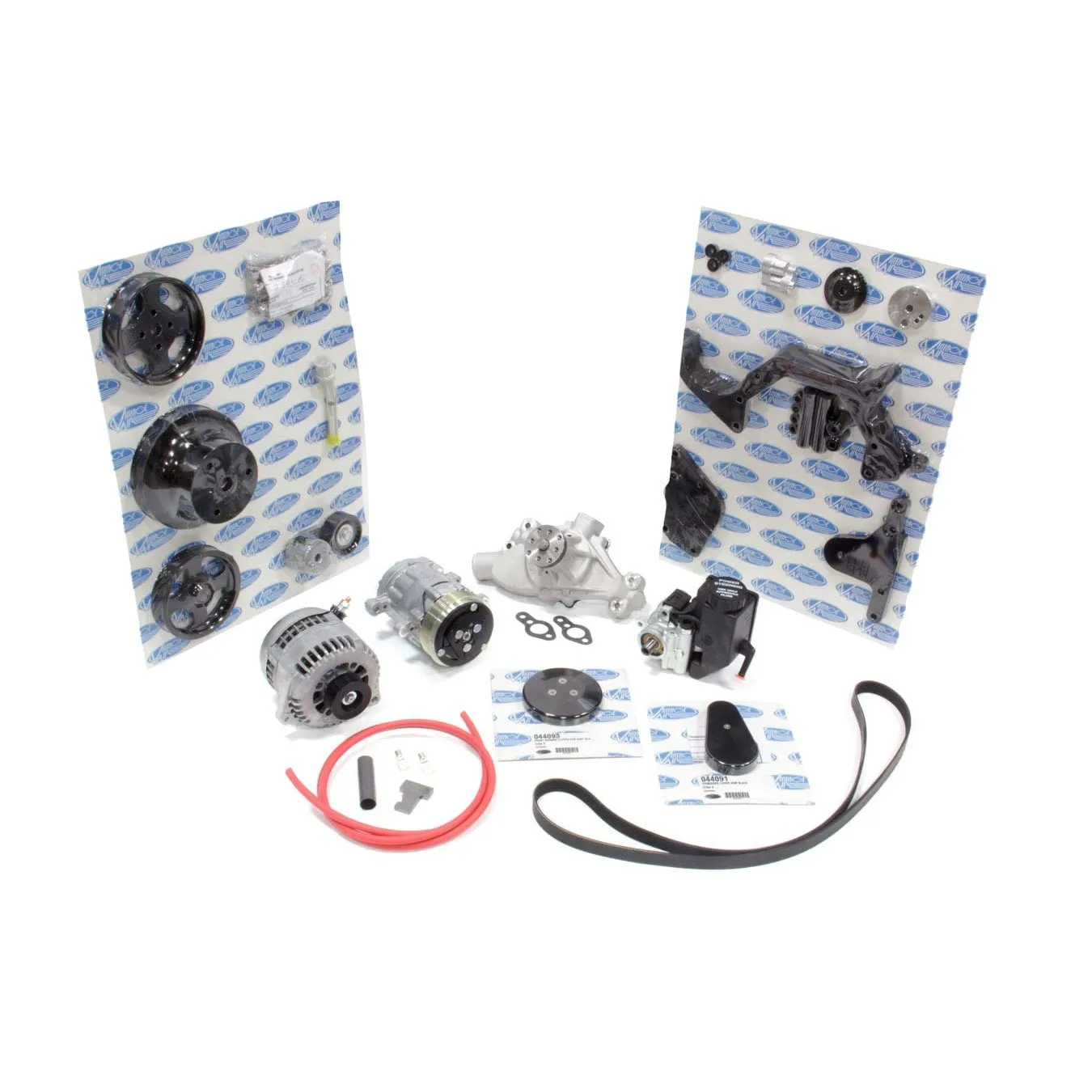 Vintage Air Front Runner Pulley Kit 6 Rib Serpentine Aluminum Black Anodize - Small Block Chevy