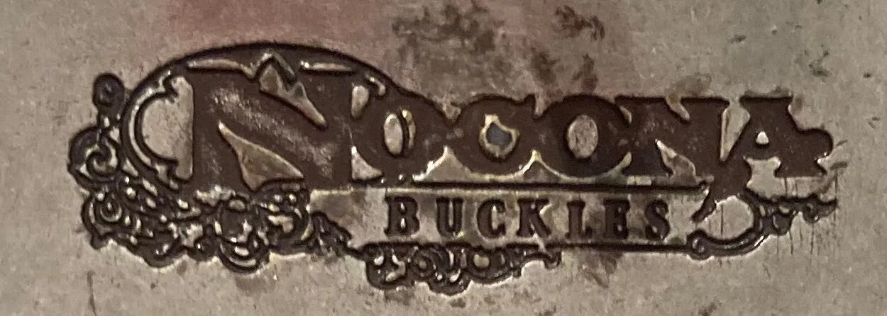 Vintage Metal Belt Buckle and Leather Belt, Nocona, Size 24 to 28, Country & Western, Western Wear, Quality, Fashion, Belts, Shelf Display