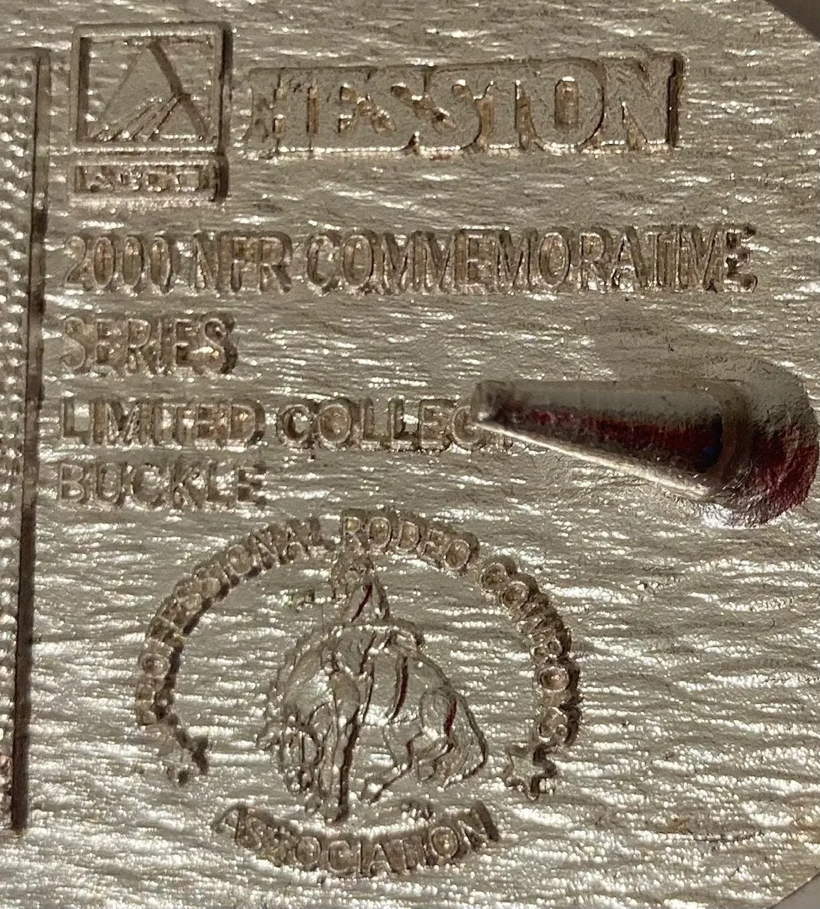 Vintage Metal Belt Buckle, Montana Silversmiths, 2000 National Finals Rodeo, , NFR, Hesston, Rodeo, Country & Western, Bull Riding