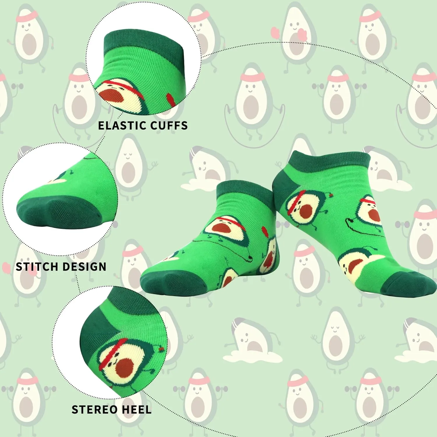 WeciBor 48 Pairs Colorful Funny Novelty Pattern Ankle Socks for Men Women Random Bulk