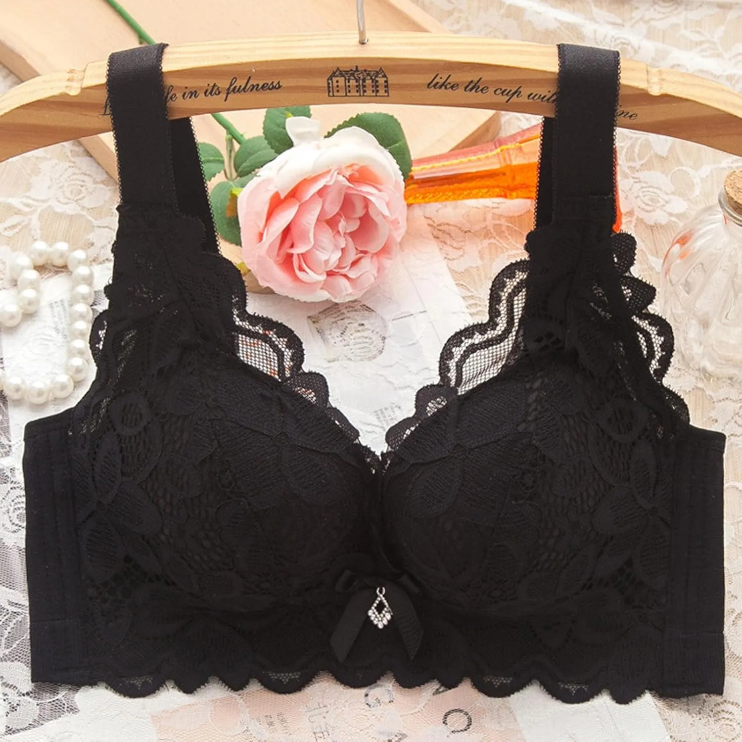 Women's Sexy Lace Push Up Bras Full Support Breathable Bras Hide Back Fat Supportive Comfort Underoutfit Bra