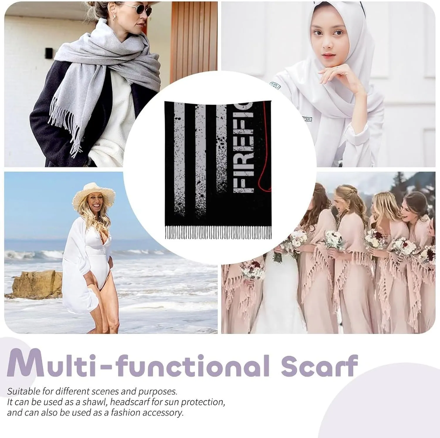 Womens Winter Scarf Scarves Soft Lightweight Blanket Thick Large Wrap Shawl