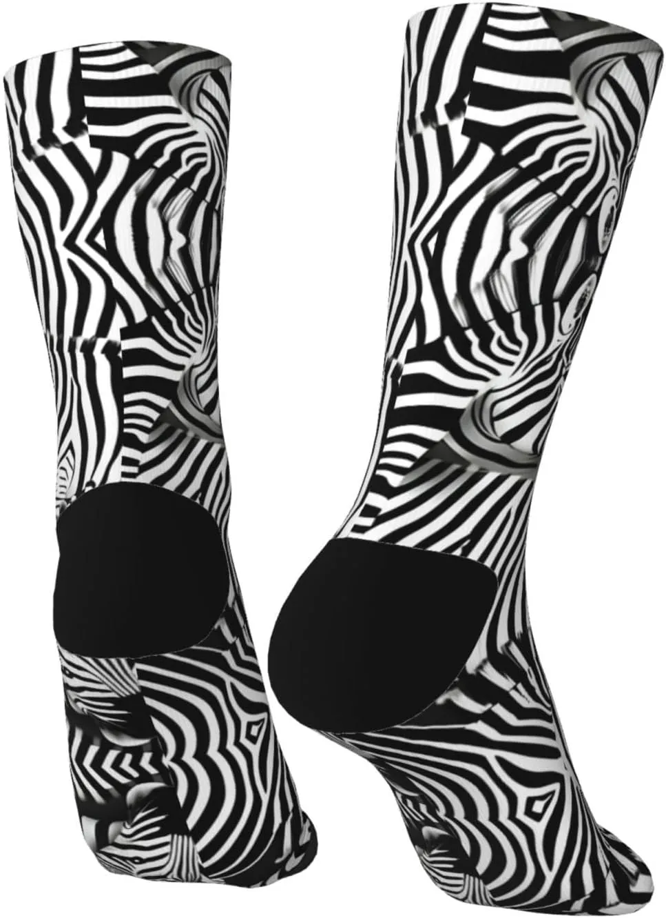 Zebra Print Fun Contrast Socks,Novel Crazy Cool Socks,Pattern Funky Novelty Socks,Unisex Bulk Socks